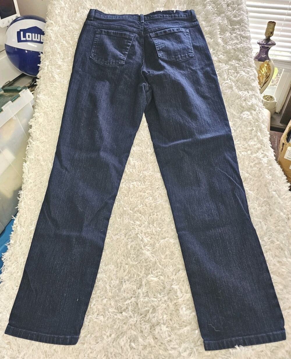 Womens High Waisted Straight Leg Denim Jeans Stretch Classic Fit Long Largo 12
